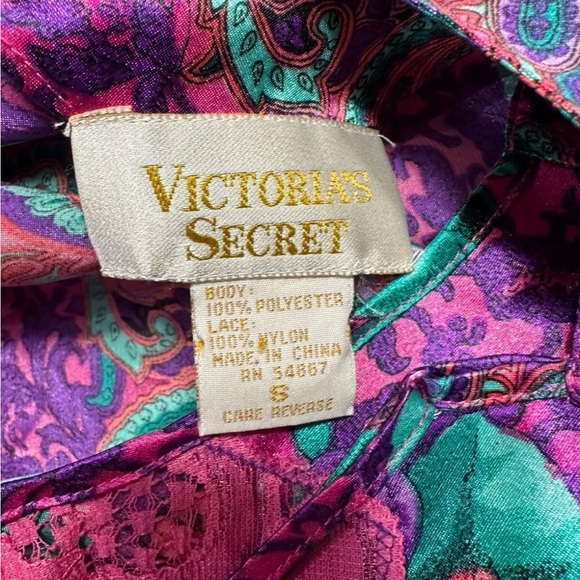 Vintage Gold Label Floral Victoria's Secret Slip Chemise & Night ShirtSize Small - Picture 4 of 5